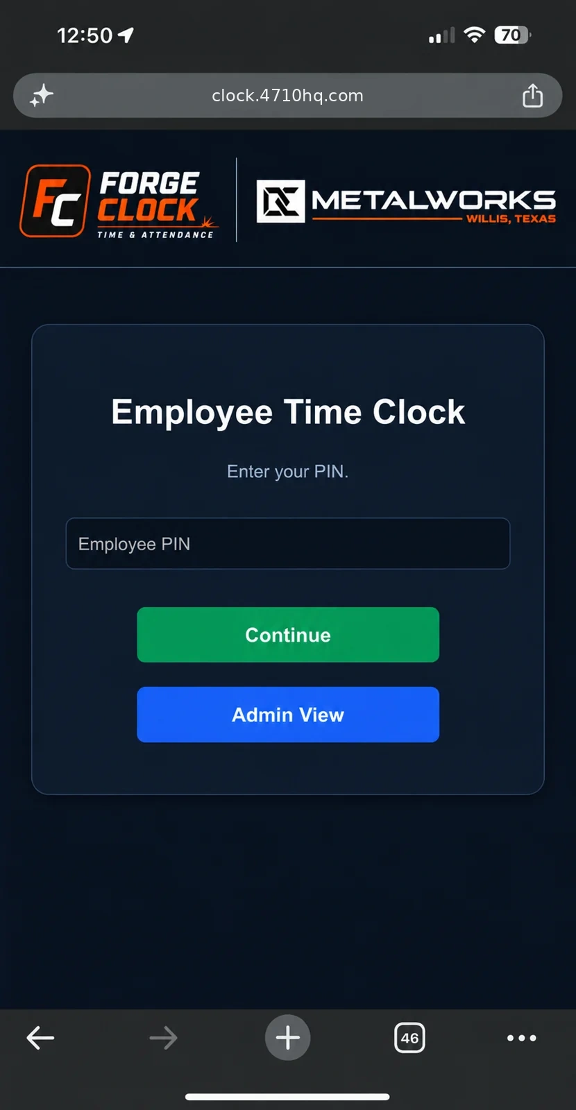 ForgeClock mobile employee time clock